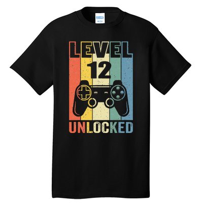 Level 12 Unlocked Funny Video Gamer 12th Birthday Gift Tall T-Shirt