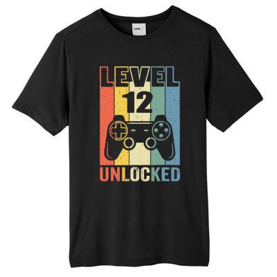 Level 12 Unlocked Funny Video Gamer 12th Birthday Gift Tall Fusion ChromaSoft Performance T-Shirt