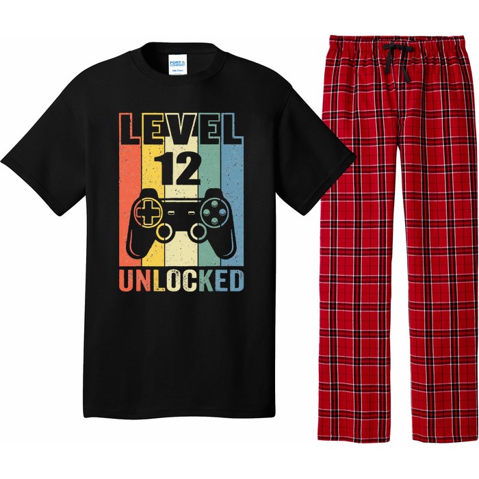 Level 12 Unlocked Funny Video Gamer 12th Birthday Gift Pajama Set