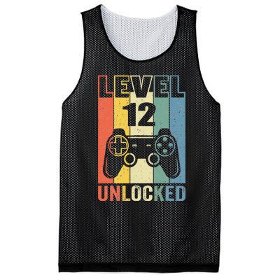 Level 12 Unlocked Funny Video Gamer 12th Birthday Gift Mesh Reversible Basketball Jersey Tank