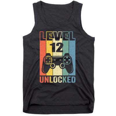 Level 12 Unlocked Funny Video Gamer 12th Birthday Gift Tank Top