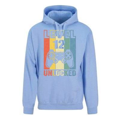 Level 12 Unlocked Funny Video Gamer 12th Birthday Gift Unisex Surf Hoodie