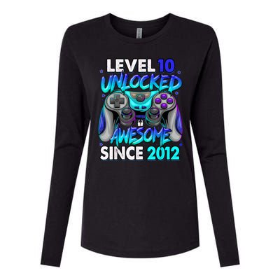 Level 10 Unlocked Awesome 2012 Cute 10th Birthday Womens Cotton Relaxed Long Sleeve T-Shirt