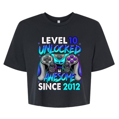 Level 10 Unlocked Awesome 2012 Cute 10th Birthday Bella+Canvas Jersey Crop Tee