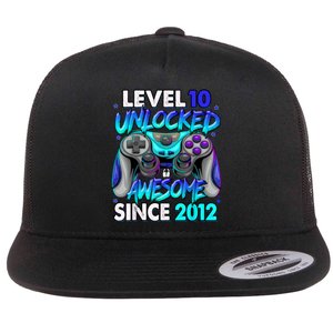 Level 10 Unlocked Awesome 2012 Cute 10th Birthday Flat Bill Trucker Hat