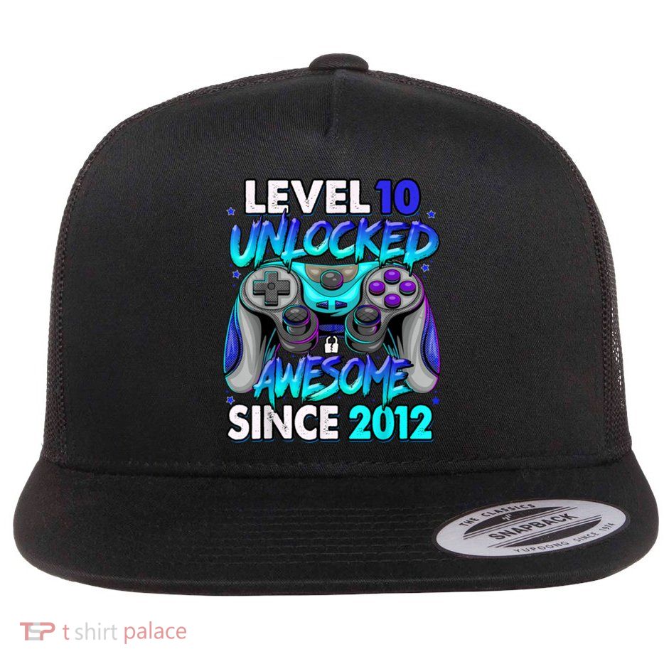Level 10 Unlocked Awesome 2012 Cute 10th Birthday Flatbill Hat