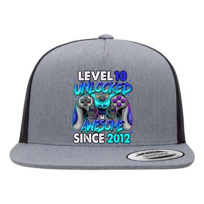 Level 10 Unlocked Awesome 2012 Cute 10th Birthday Flat Bill Trucker Hat