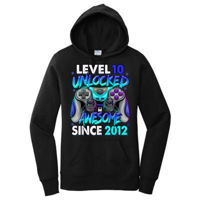 Level 10 Unlocked Awesome 2012 Cute 10th Birthday Women's Pullover Hoodie