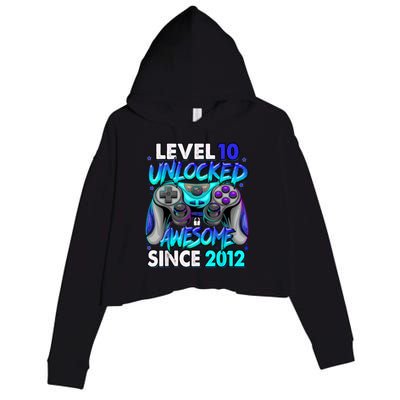 Level 10 Unlocked Awesome 2012 Cute 10th Birthday Crop Fleece Hoodie