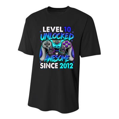 Level 10 Unlocked Awesome 2012 Cute 10th Birthday Youth Performance Sprint T-Shirt