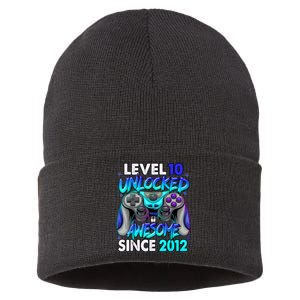 Level 10 Unlocked Awesome 2012 Cute 10th Birthday Sustainable Knit Beanie