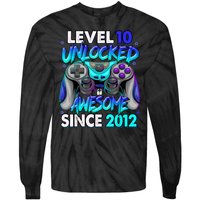 Level 10 Unlocked Awesome 2012 Cute 10th Birthday Tie-Dye Long Sleeve Shirt