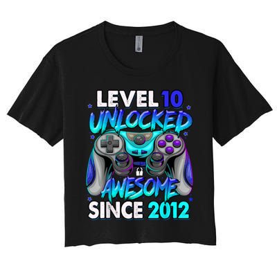 Level 10 Unlocked Awesome 2012 Cute 10th Birthday Crop Top