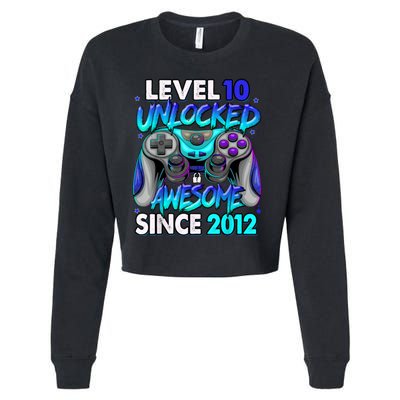 Level 10 Unlocked Awesome 2012 Cute 10th Birthday Cropped Pullover Crew