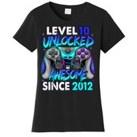 Level 10 Unlocked Awesome 2012 Cute 10th Birthday Women's T-Shirt