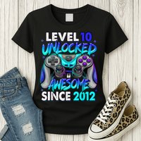 Level 10 Unlocked Awesome 2012 Cute 10th Birthday Womens T-Shirt