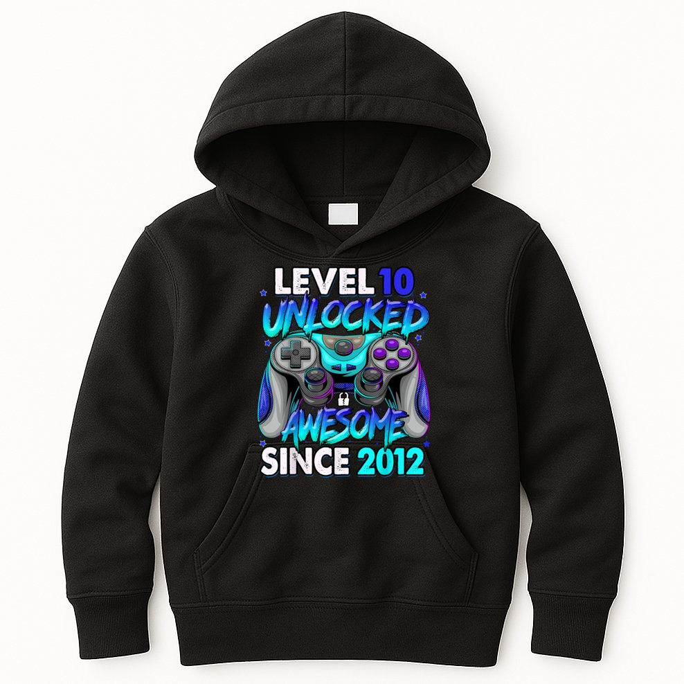 Level 10 Unlocked Awesome 2012 Cute 10th Birthday Kids Hoodie