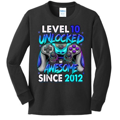 Level 10 Unlocked Awesome 2012 Cute 10th Birthday Kids Long Sleeve Shirt