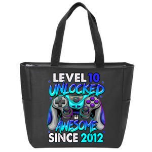 Level 10 Unlocked Awesome 2012 Cute 10th Birthday Zip Tote Bag