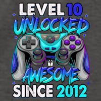 Level 10 Unlocked Awesome 2012 Cute 10th Birthday Vector Backpack