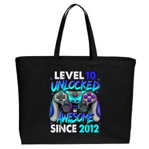 Level 10 Unlocked Awesome 2012 Cute 10th Birthday Cotton Canvas Jumbo Tote