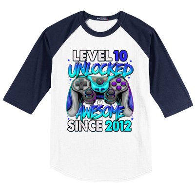 Level 10 Unlocked Awesome 2012 Cute 10th Birthday Baseball Sleeve Shirt