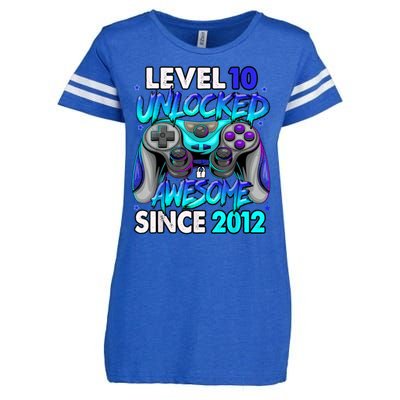 Level 10 Unlocked Awesome 2012 Cute 10th Birthday Enza Ladies Jersey Football T-Shirt