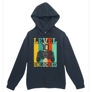 Level 10 Unlocked Birthday For 10 Years Old Gamer Bday Urban Pullover Hoodie