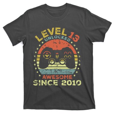 Level 13 Unlocked Awesome Since 2010 13th Birthday Gaming T-Shirt