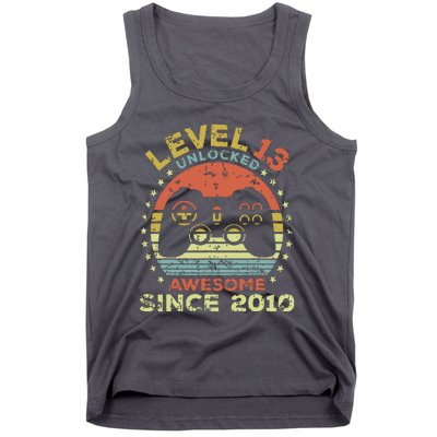 Level 13 Unlocked Awesome Since 2010 13th Birthday Gaming Tank Top