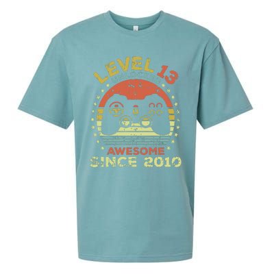 Level 13 Unlocked Awesome Since 2010 13th Birthday Gaming Sueded Cloud Jersey T-Shirt