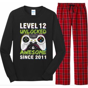 Level 12 Unlocked Awesome Since 2011 12th Birthday Gaming Long Sleeve Pajama Set