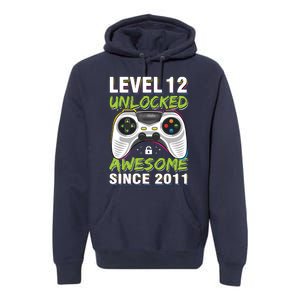 Level 12 Unlocked Awesome Since 2011 12th Birthday Gaming Premium Hoodie