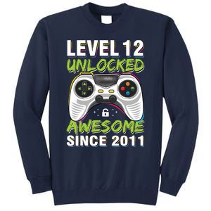 Level 12 Unlocked Awesome Since 2011 12th Birthday Gaming Tall Sweatshirt