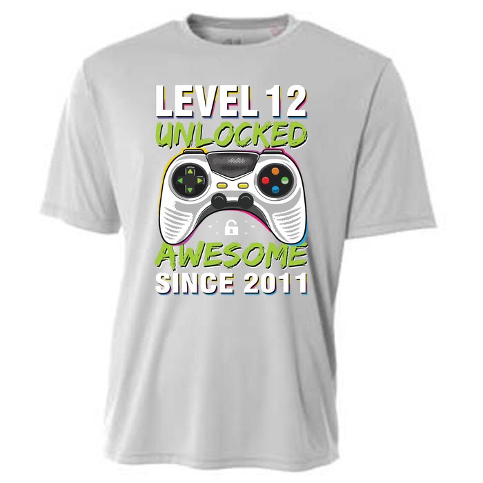 Level 12 Unlocked Awesome Since 2011 12th Birthday Gaming Cooling Performance Crew T-Shirt