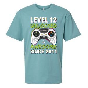 Level 12 Unlocked Awesome Since 2011 12th Birthday Gaming Sueded Cloud Jersey T-Shirt