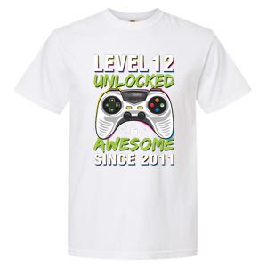 Level 12 Unlocked Awesome Since 2011 12th Birthday Gaming Garment-Dyed Heavyweight T-Shirt