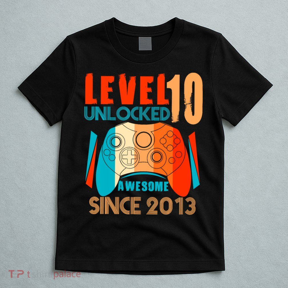 Level 10 Unlocked Birthday 10 Year Old Gamer T-Shirt