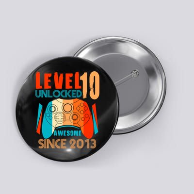 Level 10 Unlocked Birthday 10 Year Old Gamer Button