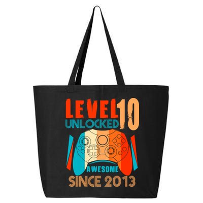 Level 10 Unlocked Birthday 10 Year Old Gamer 25L Jumbo Tote