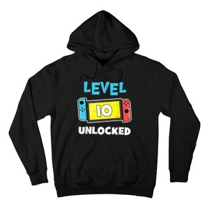 Level 10 unlocked Gamer 10th Birthday Gift Video Game lovers Hoodie