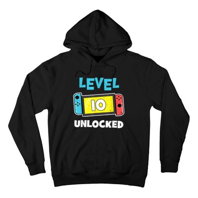 Level 10 unlocked Gamer 10th Birthday Gift Video Game lovers Hoodie