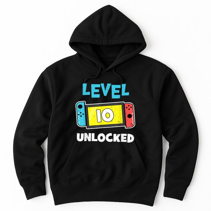 Level 10 unlocked Gamer 10th Birthday Gift Video Game lovers Hoodie