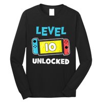 Level 10 unlocked Gamer 10th Birthday Gift Video Game lovers Long Sleeve Shirt