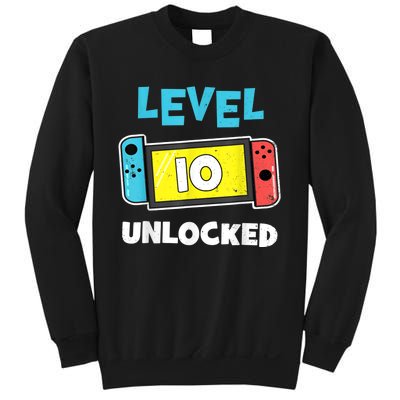 Level 10 unlocked Gamer 10th Birthday Gift Video Game lovers Sweatshirt