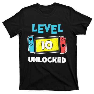 Level 10 unlocked Gamer 10th Birthday Gift Video Game lovers T-Shirt