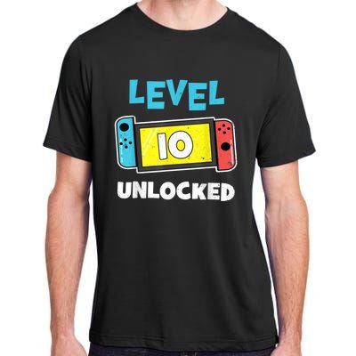 Level 10 unlocked Gamer 10th Birthday Gift Video Game lovers Adult ChromaSoft Performance T-Shirt