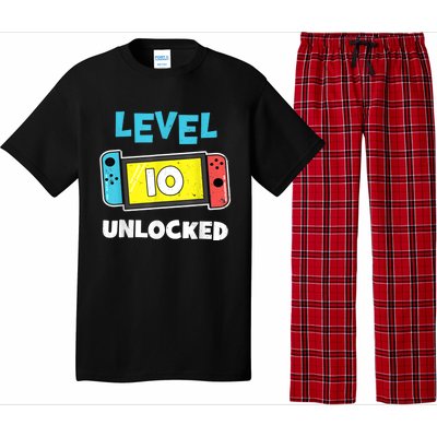 Level 10 unlocked Gamer 10th Birthday Gift Video Game lovers Pajama Set