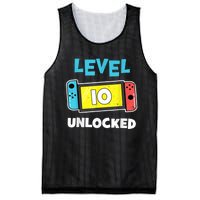 Level 10 unlocked Gamer 10th Birthday Gift Video Game lovers Mesh Reversible Basketball Jersey Tank