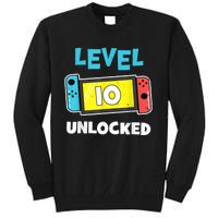 Level 10 unlocked Gamer 10th Birthday Gift Video Game lovers Tall Sweatshirt